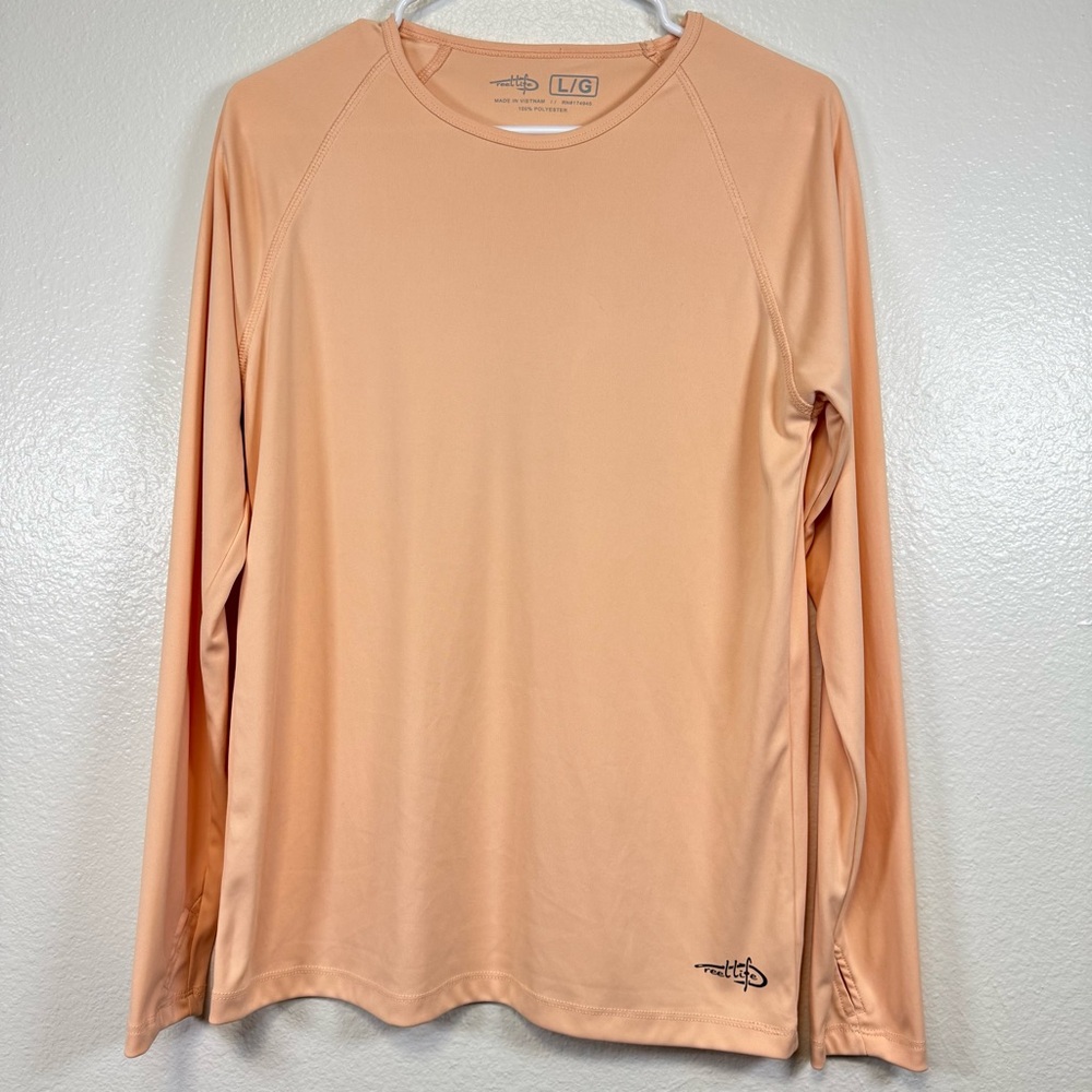 Reel Life Ladies UV Long Sleeve Tee Peach Parfait Size L